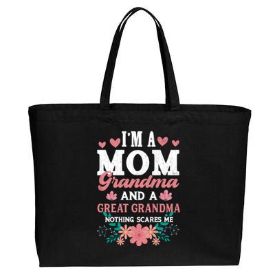 Fun Grandmother Nana Graphic Mom Grandma And Great Grandma Cotton Canvas Jumbo Tote