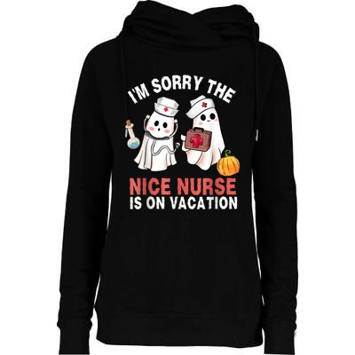 Funny Ghost Nurse Boo Nurse Halloween Costume Nursing Womens Funnel Neck Pullover Hood