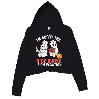 Funny Ghost Nurse Boo Nurse Halloween Costume Nursing Crop Fleece Hoodie