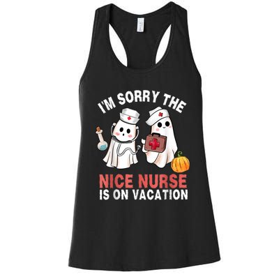 Funny Ghost Nurse Boo Nurse Halloween Costume Nursing Women's Racerback Tank