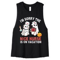 Funny Ghost Nurse Boo Nurse Halloween Costume Nursing Women's Racerback Cropped Tank