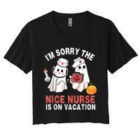 Funny Ghost Nurse Boo Nurse Halloween Costume Nursing Women's Crop Top Tee