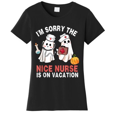 Funny Ghost Nurse Boo Nurse Halloween Costume Nursing Women's T-Shirt