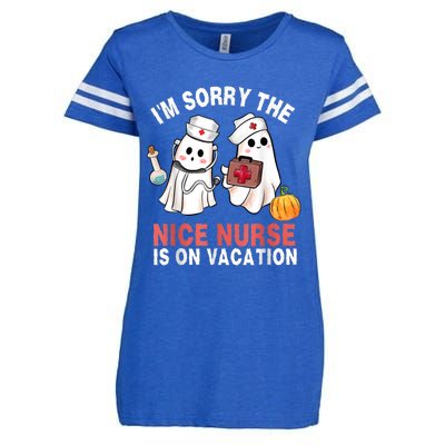 Funny Ghost Nurse Boo Nurse Halloween Costume Nursing Enza Ladies Jersey Football T-Shirt