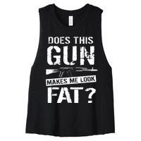 Funny Gun Nut Joke Sayings Women's Racerback Cropped Tank