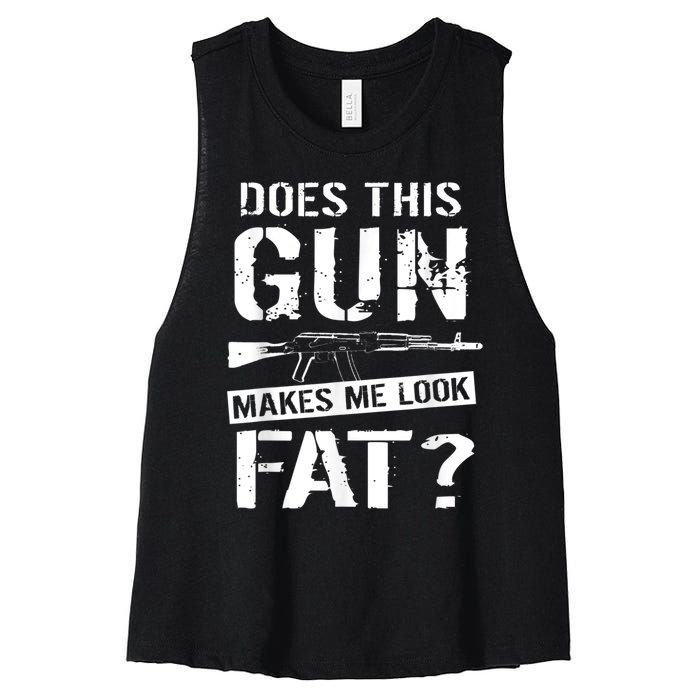 Funny Gun Nut Joke Sayings Women's Racerback Cropped Tank