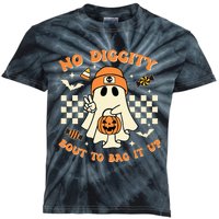 Funny Ghost No Diggity Bout To Bag It Up Spooky Halloween Kids Tie-Dye T-Shirt