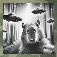 Funny Graphic Novelty Capybara Selfie With Ufo Weird Silly Legacy Tie Dye Trucker Hat
