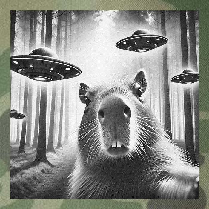 Funny Graphic Novelty Capybara Selfie With Ufo Weird Silly Legacy Tie Dye Trucker Hat