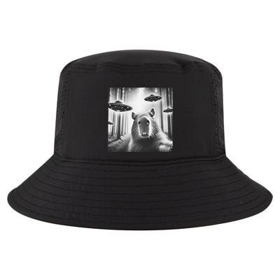 Funny Graphic Novelty Capybara Selfie With Ufo Weird Silly Cool Comfort Performance Bucket Hat