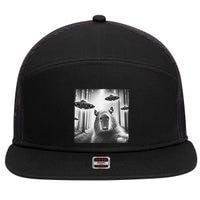 Funny Graphic Novelty Capybara Selfie With Ufo Weird Silly 7 Panel Mesh Trucker Snapback Hat