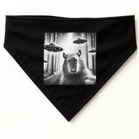 Funny Graphic Novelty Capybara Selfie With Ufo Weird Silly USA-Made Doggie Bandana