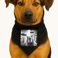 Funny Graphic Novelty Capybara Selfie With Ufo Weird Silly USA-Made Doggie Bandana