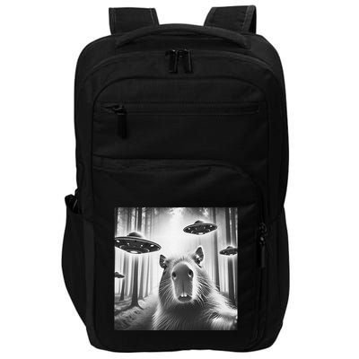 Funny Graphic Novelty Capybara Selfie With Ufo Weird Silly Impact Tech Backpack