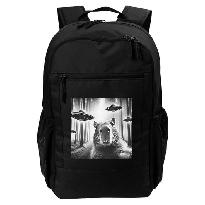 Funny Graphic Novelty Capybara Selfie With Ufo Weird Silly Backpack