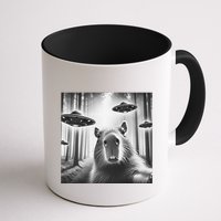 Funny Graphic Novelty Capybara Selfie With Ufo Weird Silly Mug