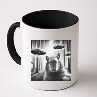 Funny Graphic Novelty Capybara Selfie With Ufo Weird Silly Mug