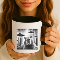 Funny Graphic Novelty Capybara Selfie With Ufo Weird Silly Mug