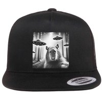 Funny Graphic Novelty Capybara Selfie With Ufo Weird Silly Flatbill Hat