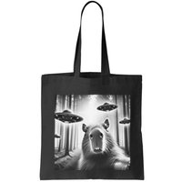Funny Graphic Novelty Capybara Selfie With Ufo Weird Silly Bag