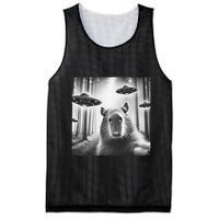 Funny Graphic Novelty Capybara Selfie With Ufo Weird Silly Mesh Reversible Basketball Jersey Tank