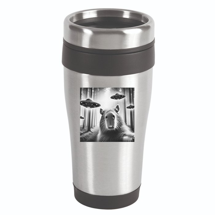 Funny Graphic Novelty Capybara Selfie With Ufo Weird Silly 16oz Travel Tumbler