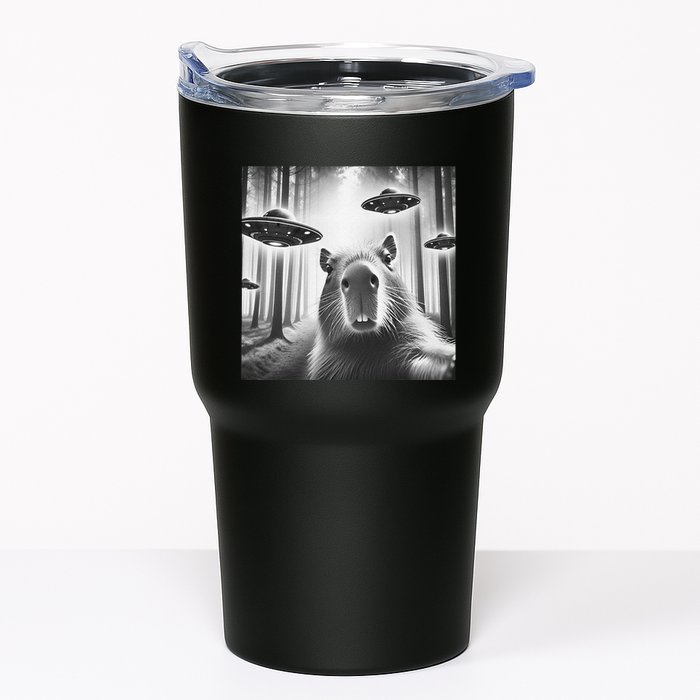 Funny Graphic Novelty Capybara Selfie With Ufo Weird Silly Tumbler