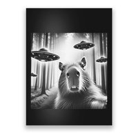 Funny Graphic Novelty Capybara Selfie With Ufo Weird Silly Poster