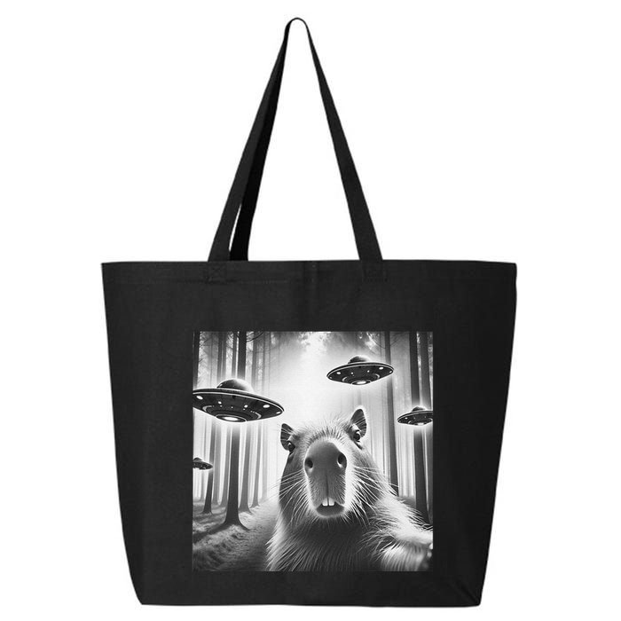 Funny Graphic Novelty Capybara Selfie With Ufo Weird Silly 25L Jumbo Tote