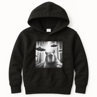 Funny Graphic Novelty Capybara Selfie With Ufo Weird Silly Kids Hoodie