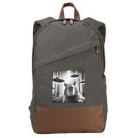 Funny Graphic Novelty Capybara Selfie With Ufo Weird Silly Cotton Canvas Backpack