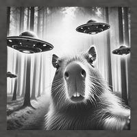 Funny Graphic Novelty Capybara Selfie With Ufo Weird Silly Vector Backpack