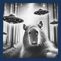 Funny Graphic Novelty Capybara Selfie With Ufo Weird Silly Infant Baby Jersey Bodysuit