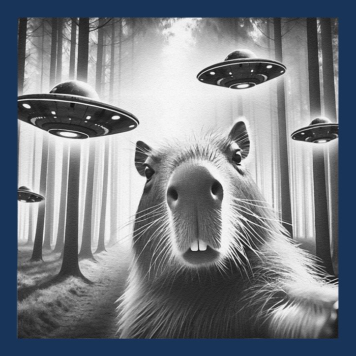 Funny Graphic Novelty Capybara Selfie With Ufo Weird Silly Infant Baby Jersey Bodysuit