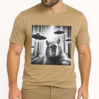 Funny Graphic Novelty Capybara Selfie With Ufo Weird Silly Performance Shirt
