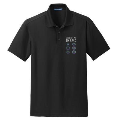 Funny Gamer Nerdy Gamer Check Out Six Pack Dry Zone Grid Polo