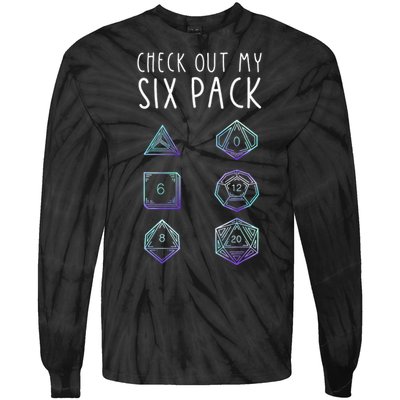 Funny Gamer Nerdy Gamer Check Out Six Pack Tie-Dye Long Sleeve Shirt