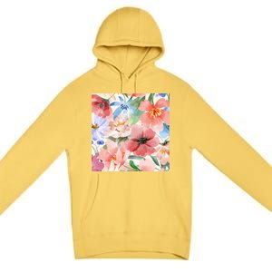 Flower Garden Nature Pattern Premium Pullover Hoodie