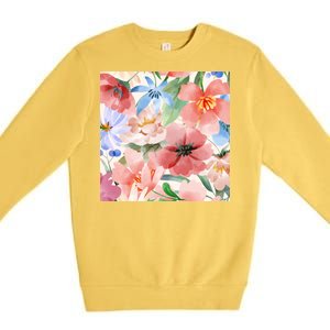 Flower Garden Nature Pattern Premium Crewneck Sweatshirt