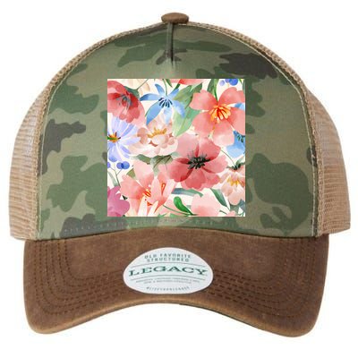 Flower Garden Nature Pattern Legacy Tie Dye Trucker Hat