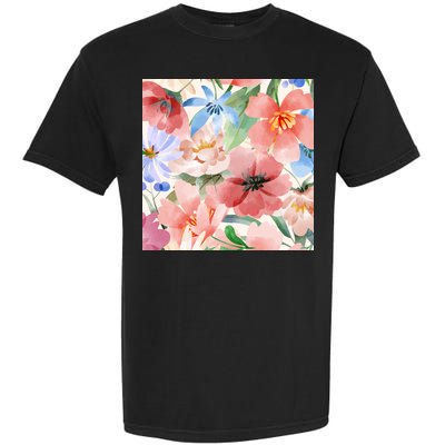 Flower Garden Nature Pattern Garment-Dyed Heavyweight T-Shirt