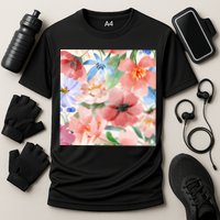 Flower Garden Nature Pattern Cooling Performance Crew T-Shirt