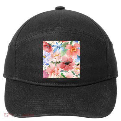 Flower Garden Nature Pattern 7-Panel Snapback Hat