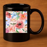 Flower Garden Nature Pattern 11oz C Handle Ceramic Mug