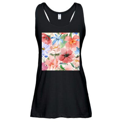 Flower Garden Nature Pattern Ladies Essential Flowy Tank
