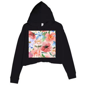 Flower Garden Nature Pattern Crop Fleece Hoodie