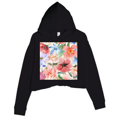 Flower Garden Nature Pattern Crop Fleece Hoodie