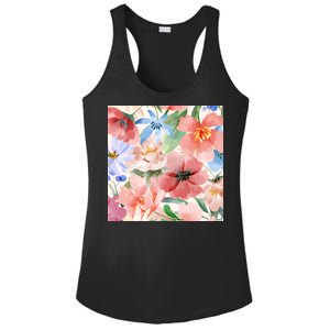 Flower Garden Nature Pattern Ladies PosiCharge Competitor Racerback Tank