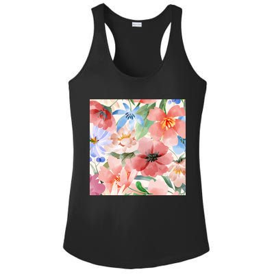 Flower Garden Nature Pattern Ladies PosiCharge Competitor Racerback Tank