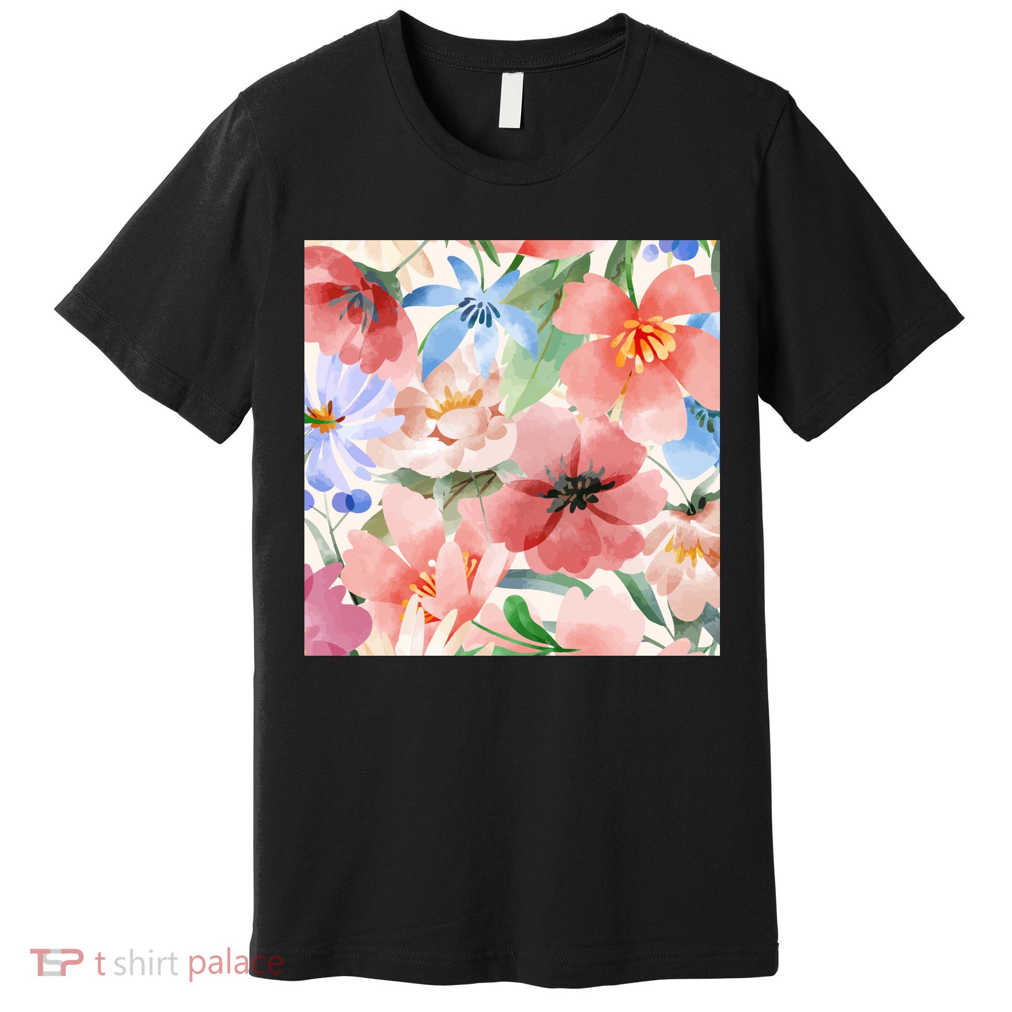 Flower Garden Nature Pattern Premium T-Shirt